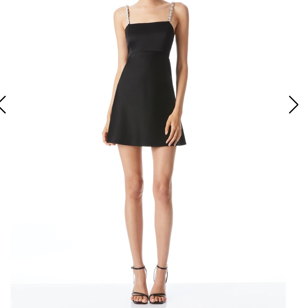 Alice + Olivia Revolve Sutton Embellished Satin Minidress size 8